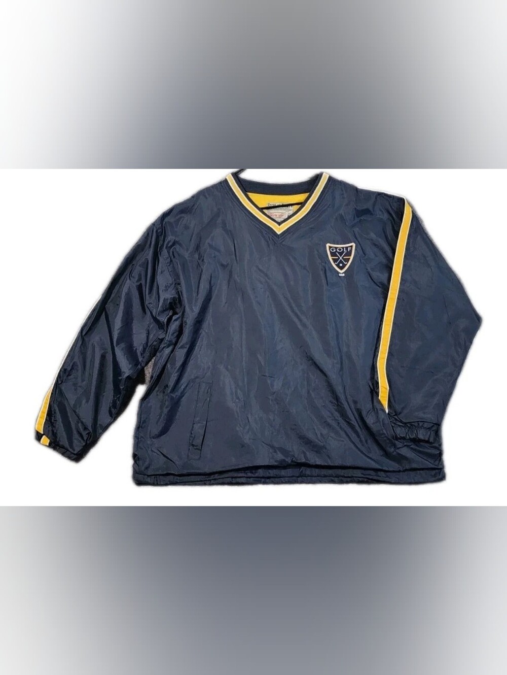 Steve & Barry's Blue/Gold Golf Lined Windbreaker Sweatshirt Jacket Mens XL